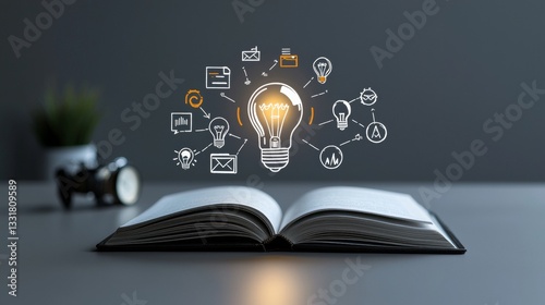 Unlocking Knowledge: The Glowing Light Bulb Above An Open Book Represents Study Success and Educational Triumphs