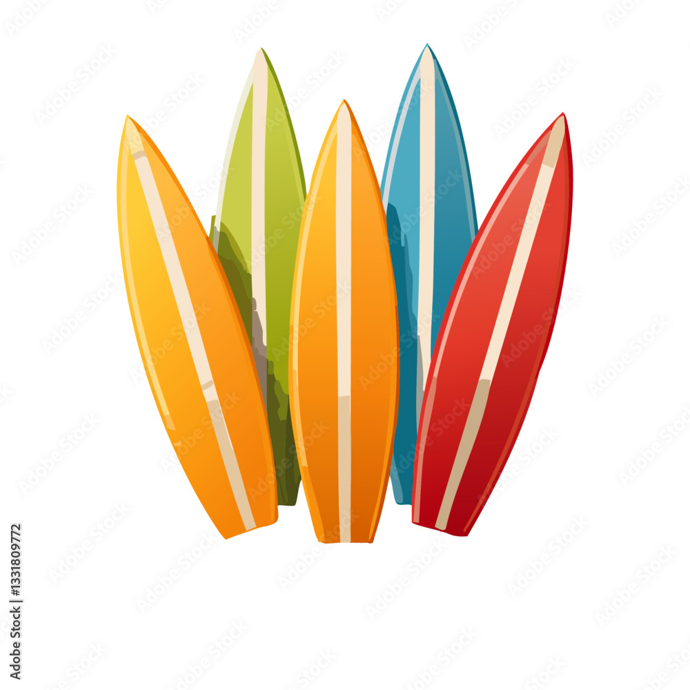 vector illustration of a colorful surf board