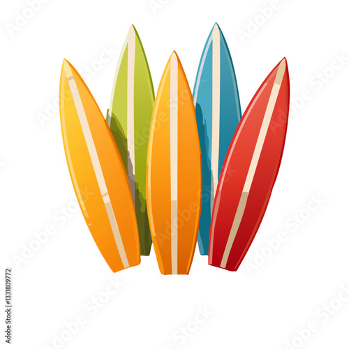 Obraz na płótnie vector illustration of a colorful surf board w salonie