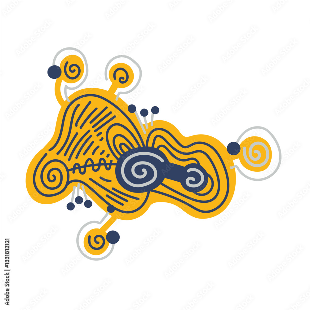 Obraz premium Abstract colorful doodle shape. Vector creative design element.