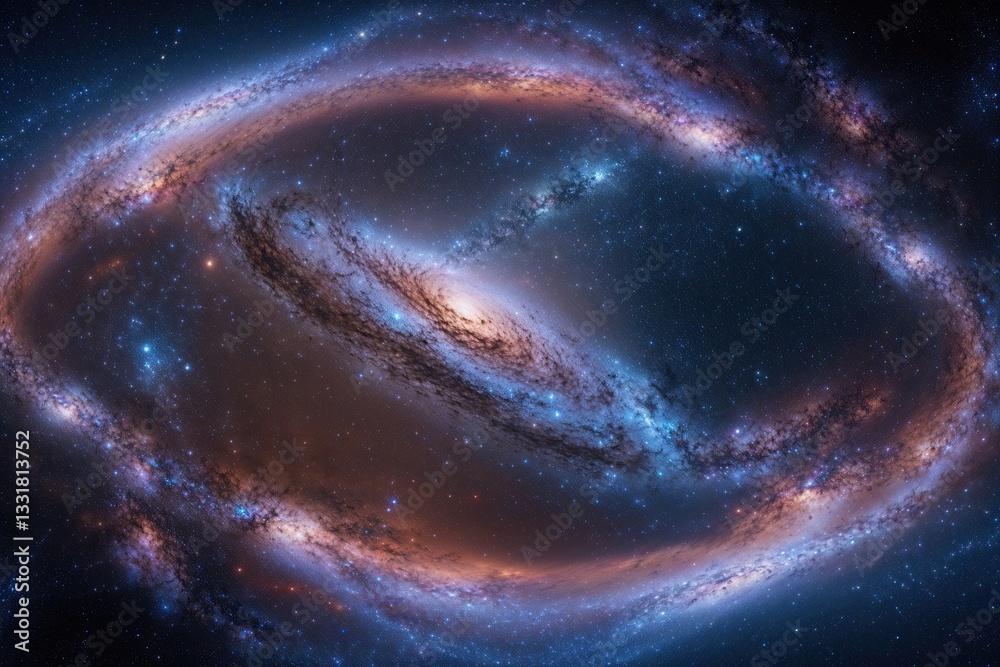 Fototapeta premium 360 Degree Celestial Equirectangular Background with Galaxy Stardust and Cosmic Environment Map
