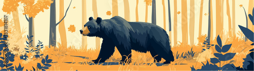 Brown bear illustration. Bear. Wild animal.