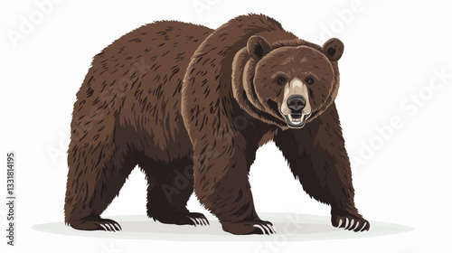 Brown bear illustration. Bear. Wild animal.