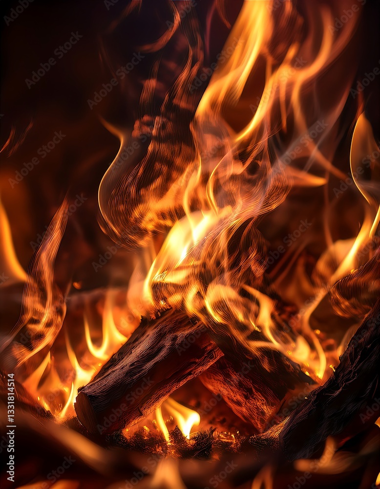 Glowing Campfire with Sparks Rising Against a Dark Forest Backdrop. Ai Generated Glowing Campfire with Sparks Rising Against a Dark Forest Backdrop. Ai Generated