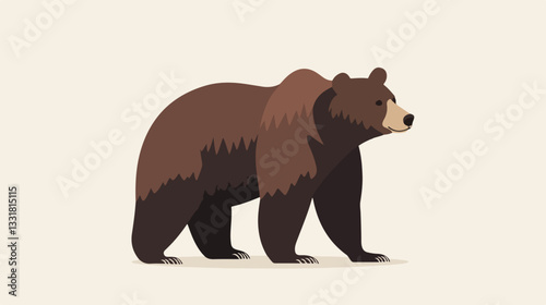 Brown bear illustration. Bear. Wild animal.