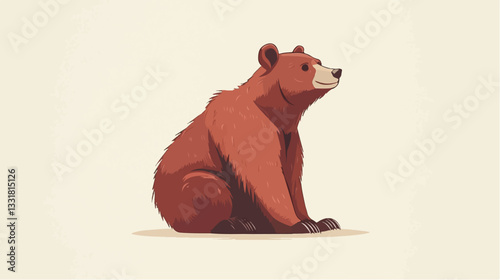 Brown bear illustration. Bear. Wild animal.
