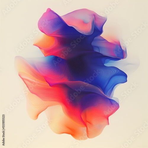 Dynamic abstract art display digital medium colorful composition