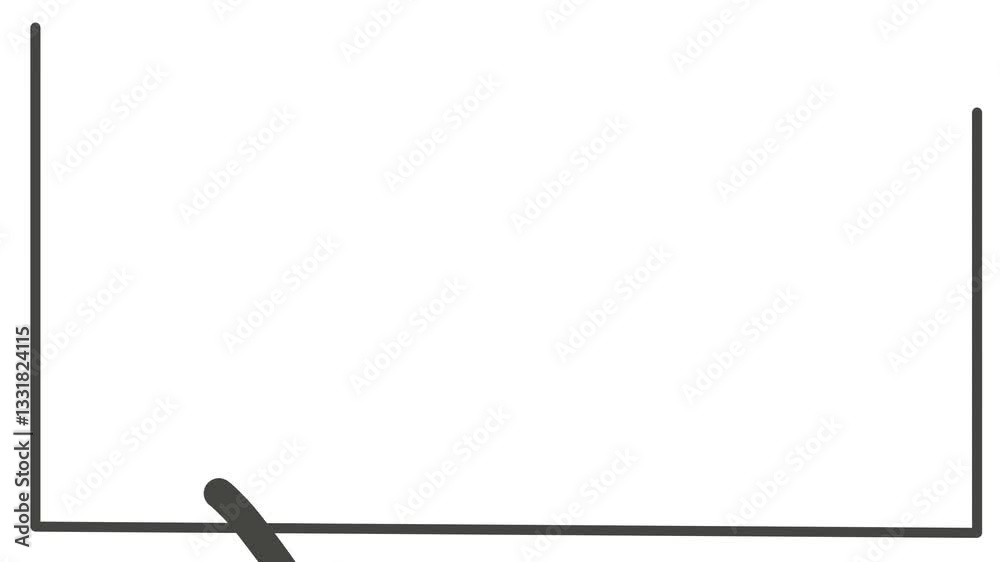 The frame consists of thin straight lines and one thick strip sticking out from the bottom. The frame consists of thin straight lines and one thick strip sticking out from the bottom.