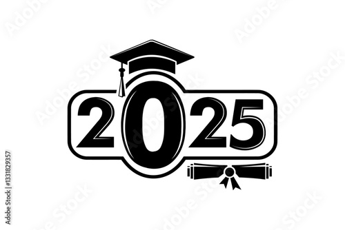 Class of 2025 on Transparent Background