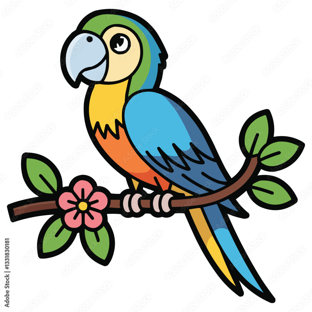 Fototapeta premium parrot on a branch