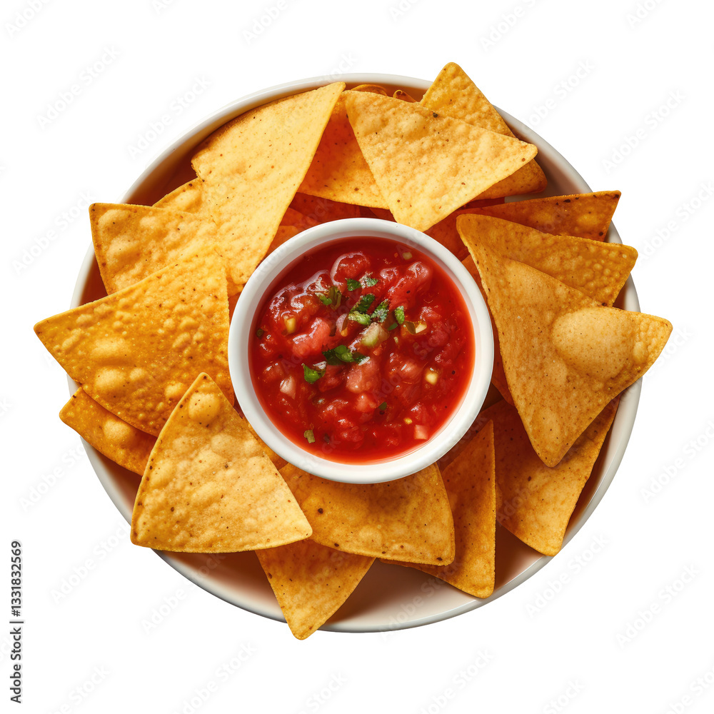 nachos and salsa dip on transparent background nachos and salsa dip on transparent background