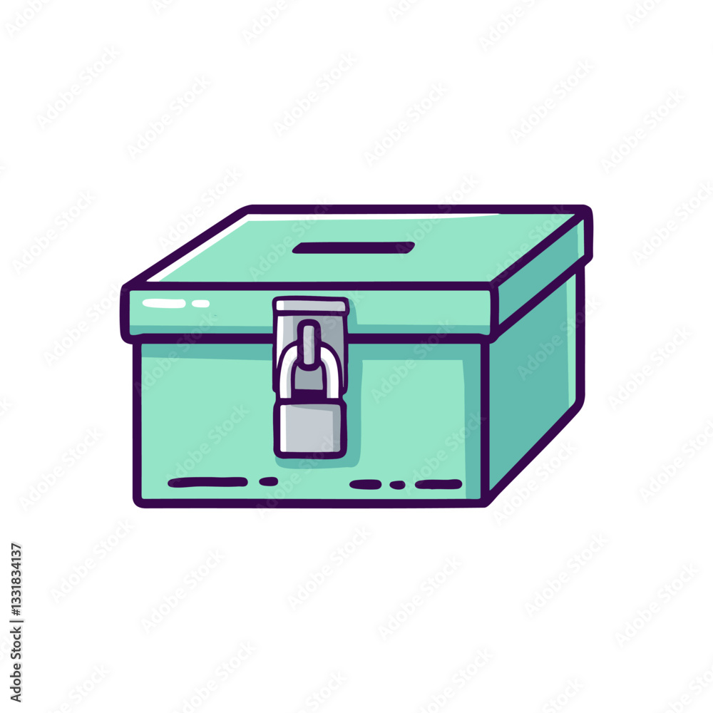 vector illustration of a locked donation box. representing charity, giving, and zakat during Ramadan 