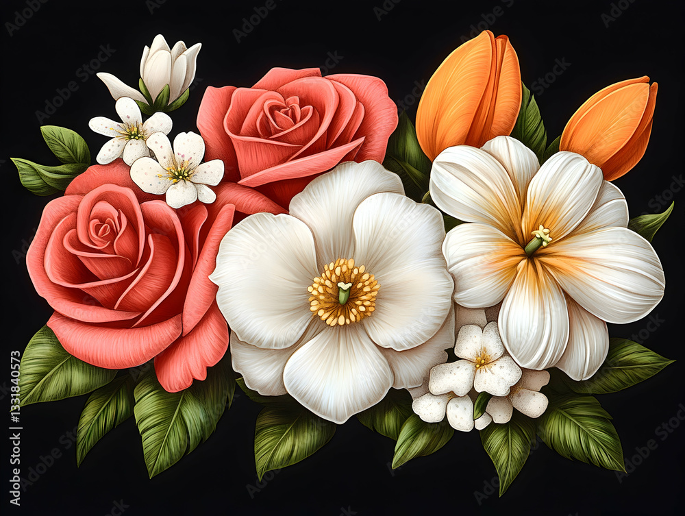 Obraz premium Floral bouquet illustration (31)