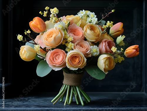 Pastel floral bouquet photo
