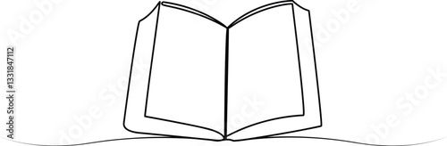 Open book sign elegance one continuous line drawing. 