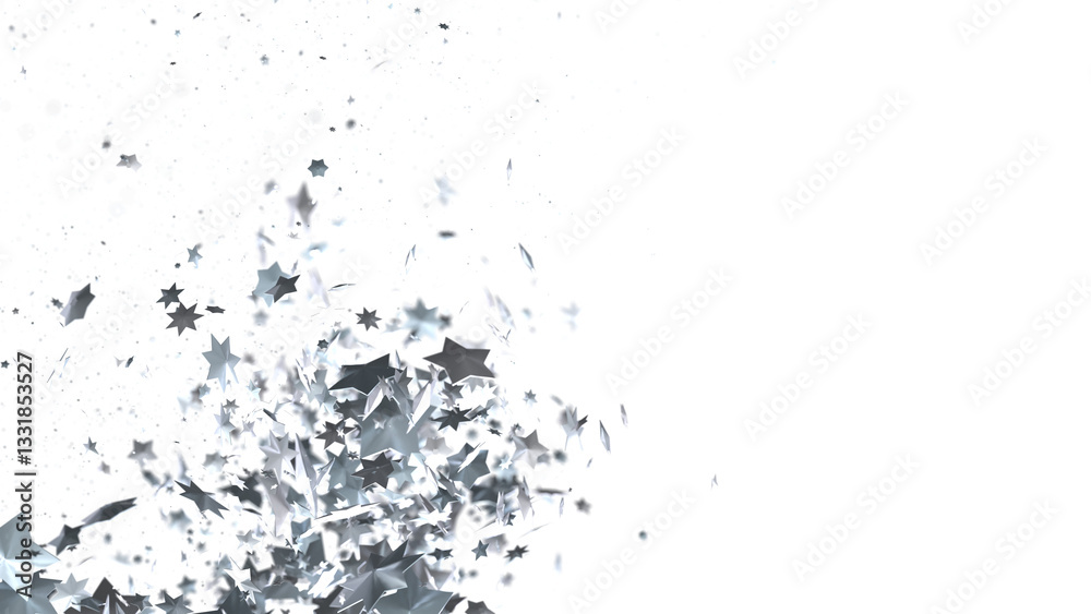 Obraz premium Plummeting Christmas Sparkles: Captivating 3D Illustration of Descending Holiday Star Glitters