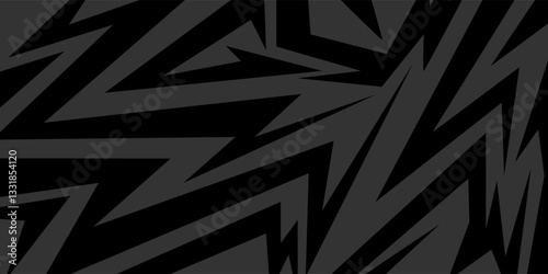 Abstract black and white background with spikes and zigzag line pattern. eps 1