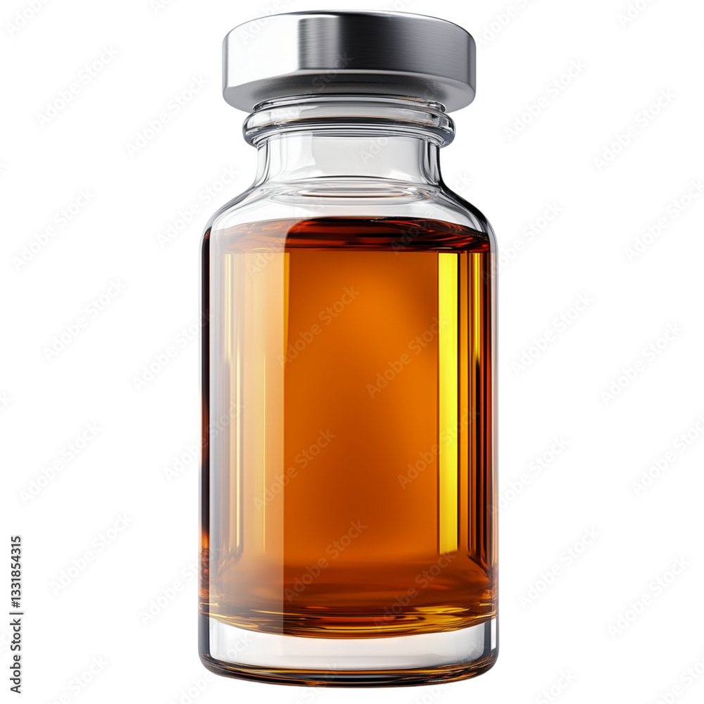 Amber Glass Bottle With White Cap On Transparent Backgrounds Amber Glass Bottle With White Cap On Transparent Backgrounds