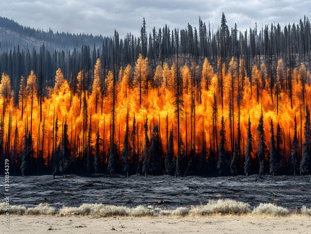 Obraz premium Forest fire devastation (14)