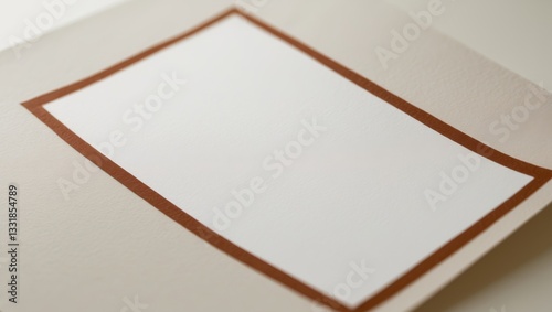 a close up of a piece of paper with a brown border.