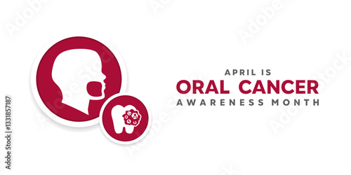 Oral Cancer Awareness Month. Human, oral and cancer. Great for cards, banners, posters, social media and more. White background.