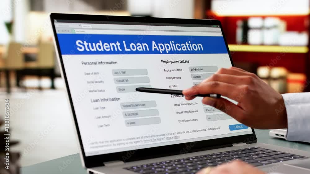 Person Hand Over Student Loan Application