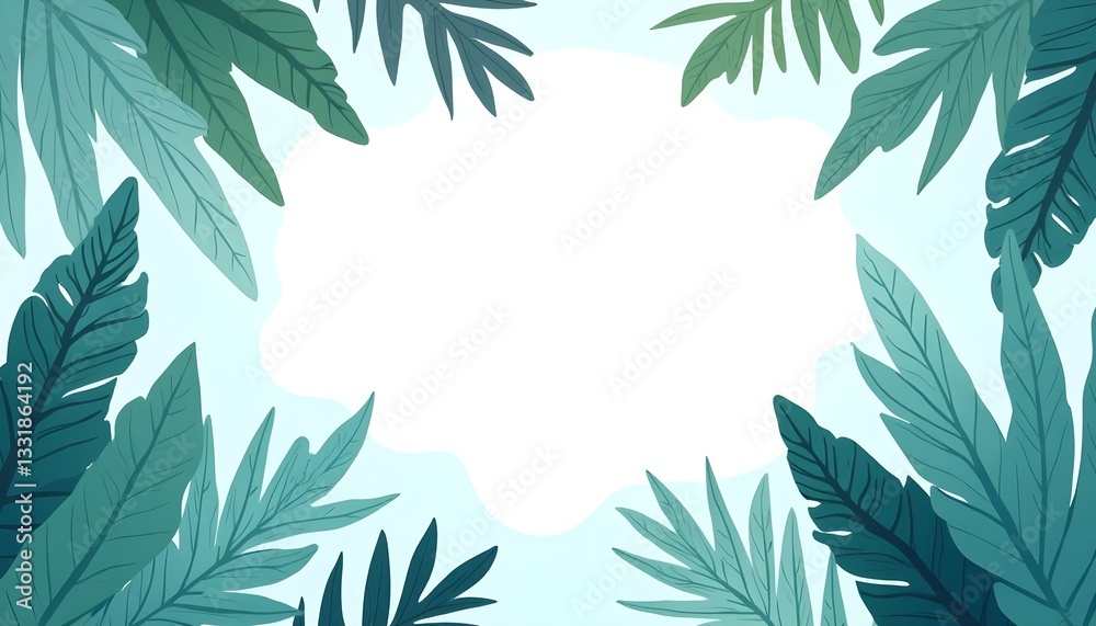 A vibrant illustration featuring green leaves framing a blank space, perfect for creative designs or nature-themed projects. A vibrant illustration featuring green leaves framing a blank space, perfect for creative designs or nature-themed projects.