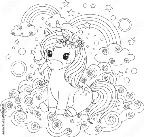 Unicorn Rainbow Coloring Fun and pages