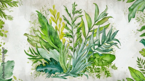 fresh herbs on a wooden background