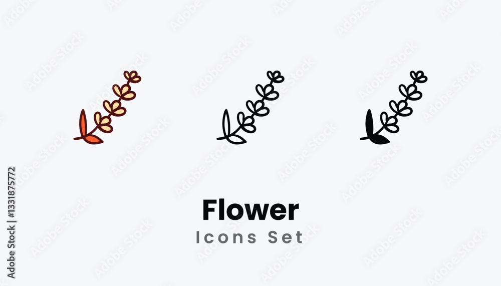 Flower hand draw doodle Icons thin line and glyph vector icon stock illustration Flower hand draw doodle Icons thin line and glyph vector icon stock illustration