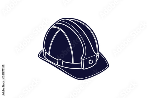 engineer hard hat with a single brim curve clip art vector illustration