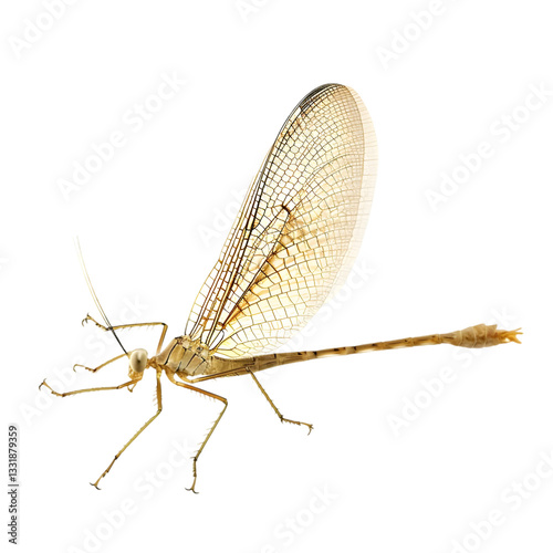 Pale Lacewing Insect Macro Studio Shot.