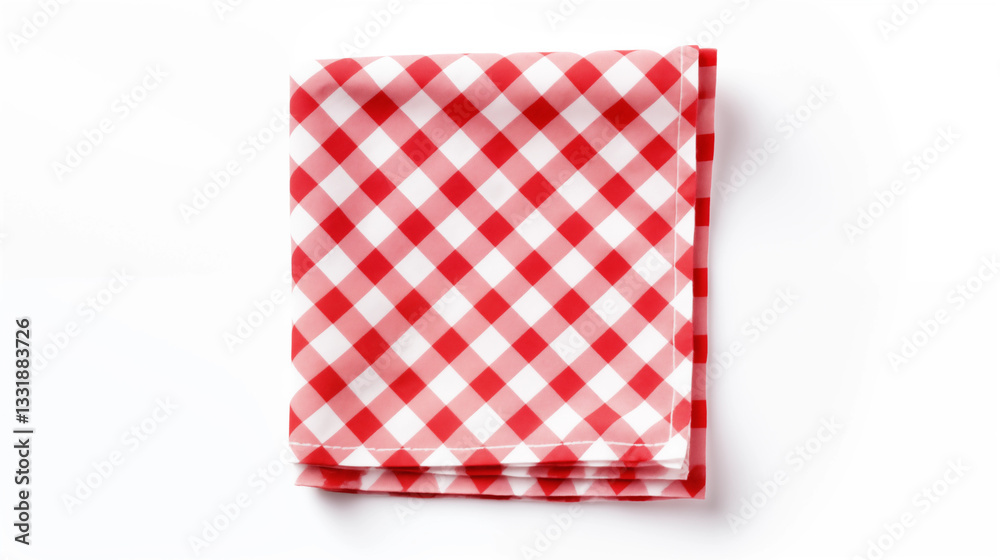 Red and White Gingham Napkin Folded Fabric Texture Red and White Gingham Napkin Folded Fabric Texture