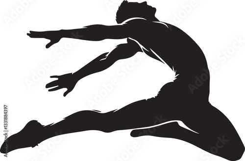 silhouette of a man with exercise 