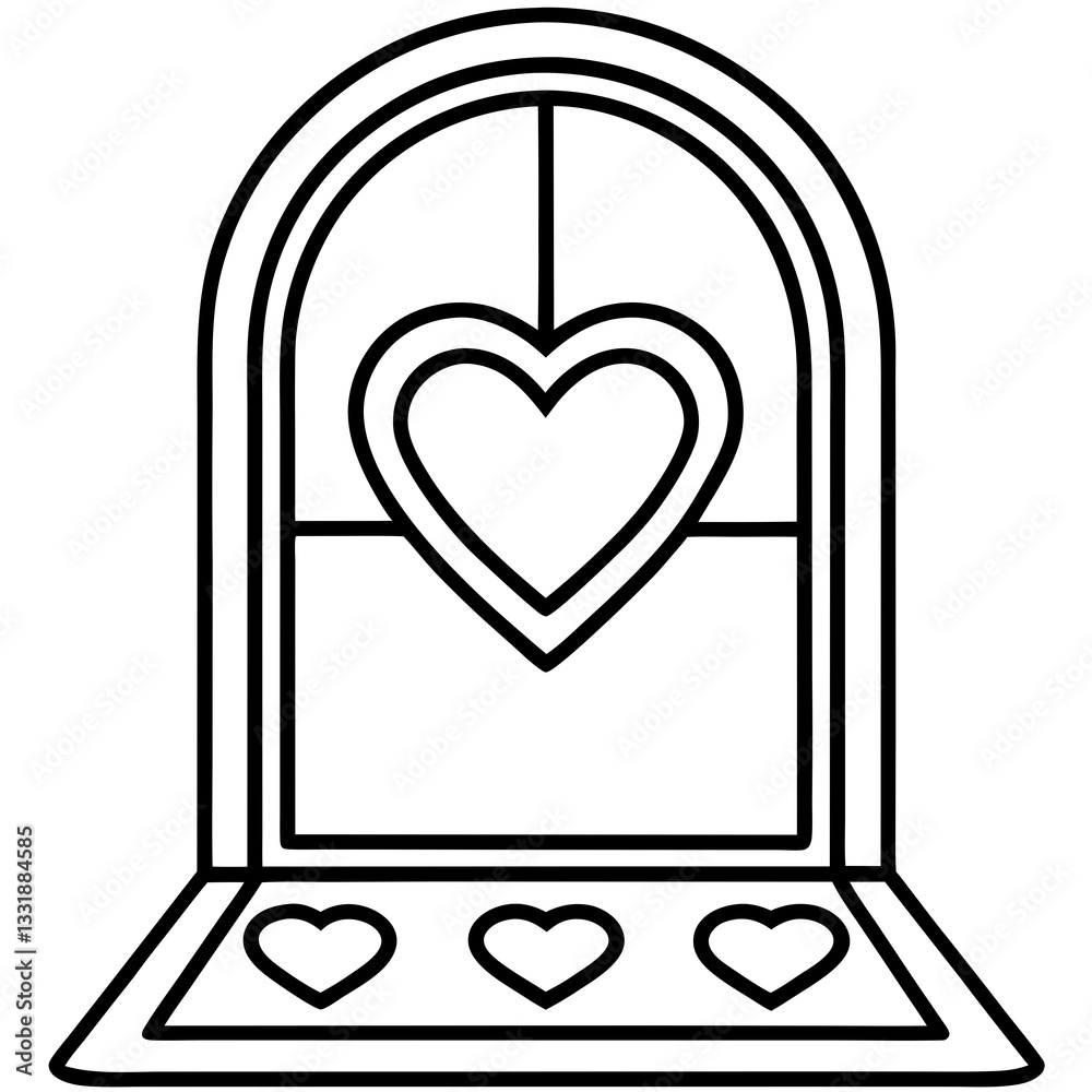 Stylish Heart Outline Front Door Mat Stylish Heart Outline Front Door Mat