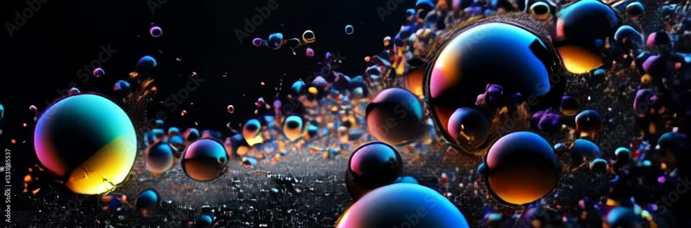 abstract background with blue bubbles