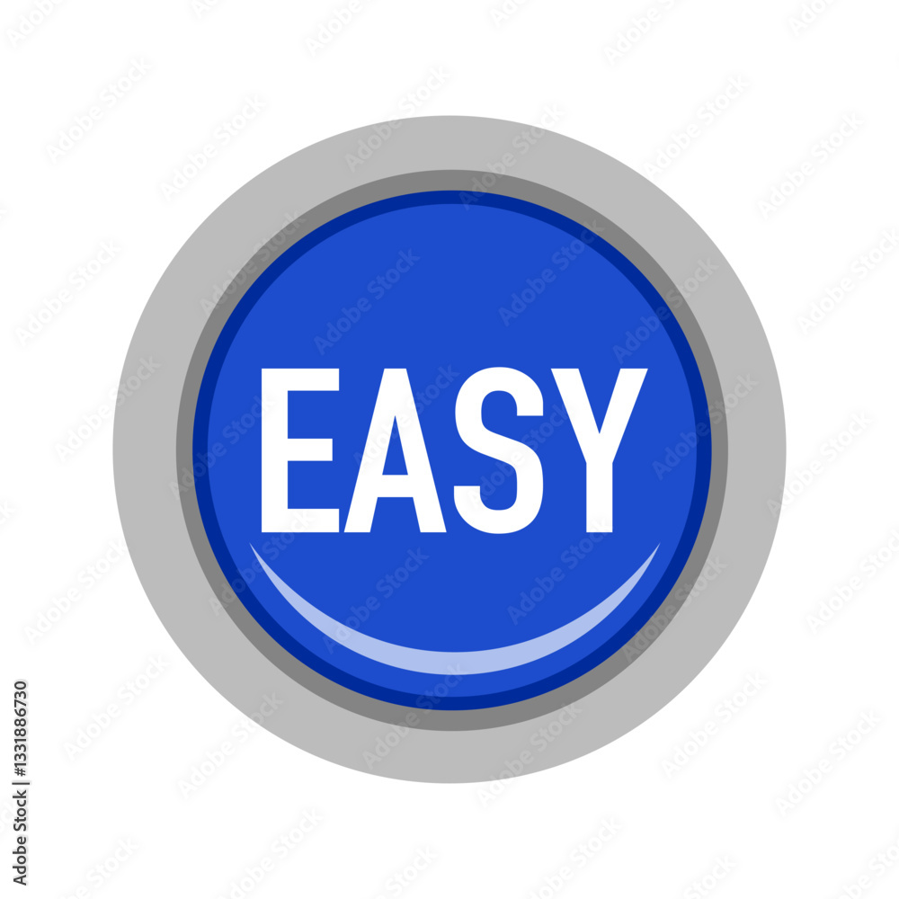 Vector Illustration of Easy Button, Startup Launch, Start New Business Vector Illustration of Easy Button, Startup Launch, Start New Business