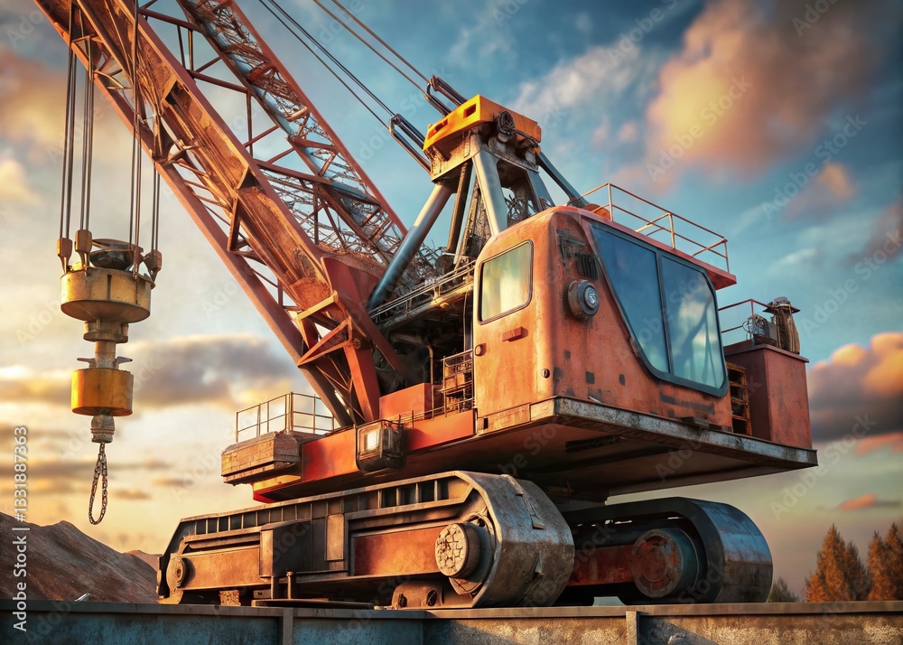 Powerful Mobile Crane on Construction Site - Macro Photography of Telescoping Boom and Counterweights Powerful Mobile Crane on Construction Site - Macro Photography of Telescoping Boom and Counterweights