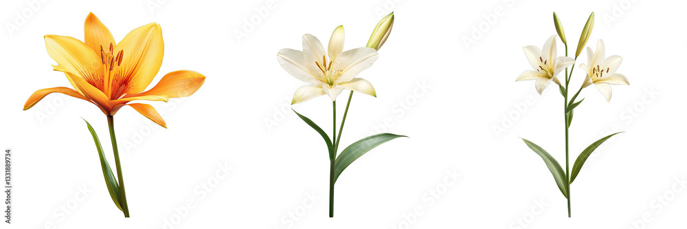 Naklejka premium Sword lily isolated on transparent background.PNG Set of