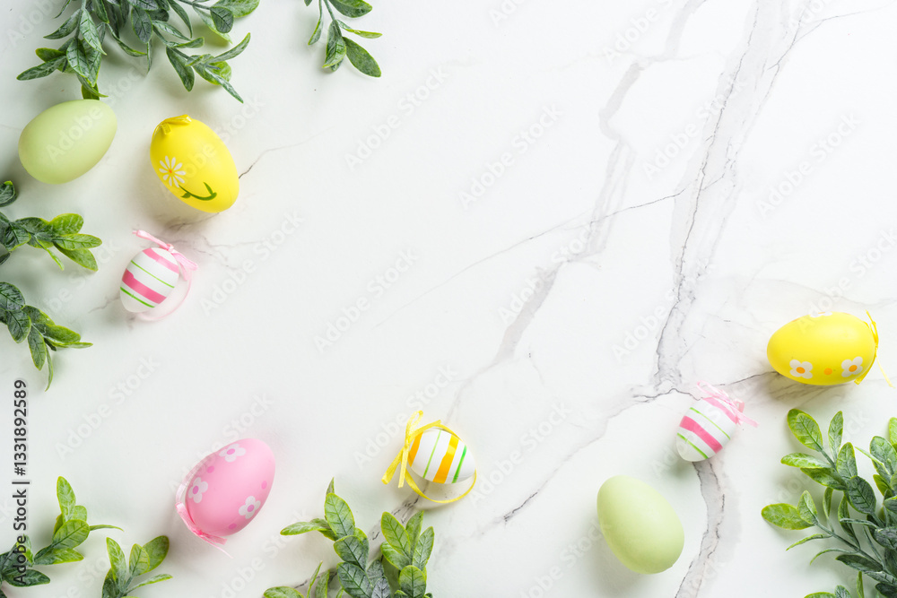 Easter eggs on white background.