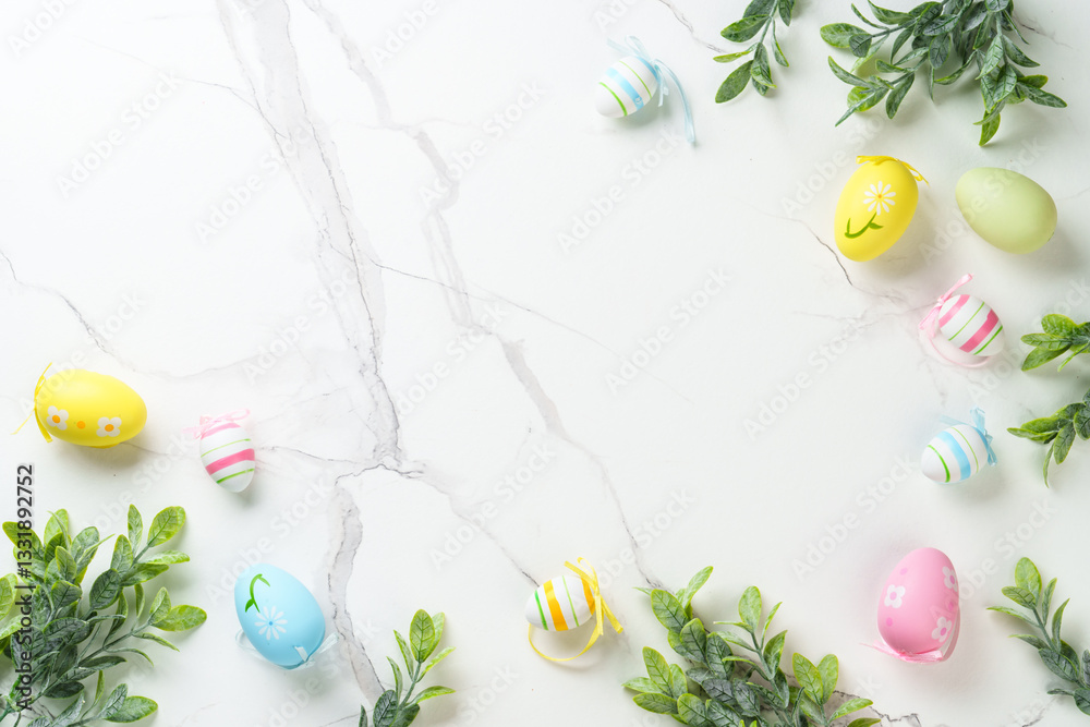 Easter eggs on white background.