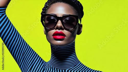 Digital stripe fashion model 09