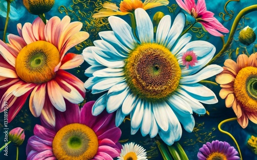 colorful flowers background