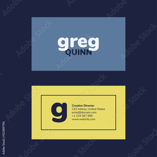 Blue Yellow Purple Modern Business Card Template