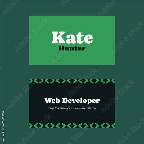 Green Modern Simple Business Card Template Web Developer
