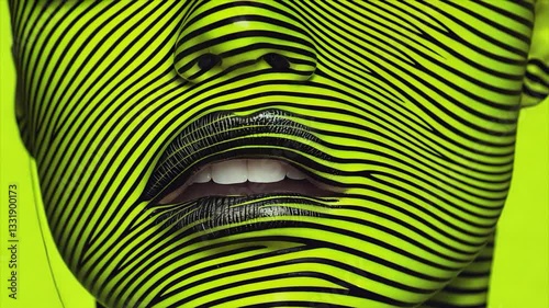 Digital stripe fashion model 03