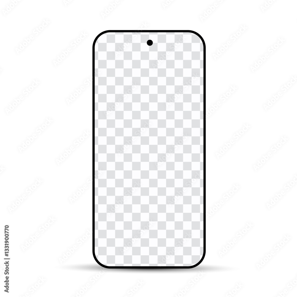Beautiful simple realistic vector mobile phone mockup with transparent screen. Beautiful simple realistic vector mobile phone mockup with transparent screen.