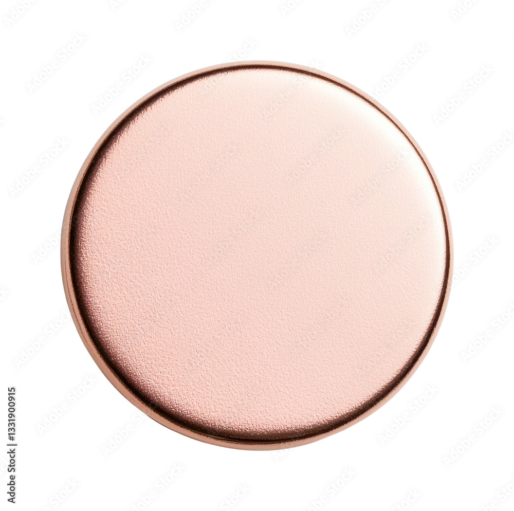 Close-up of a metallic rose gold circle with textured surface on black background, cut out Close-up of a metallic rose gold circle with textured surface on black background, cut out