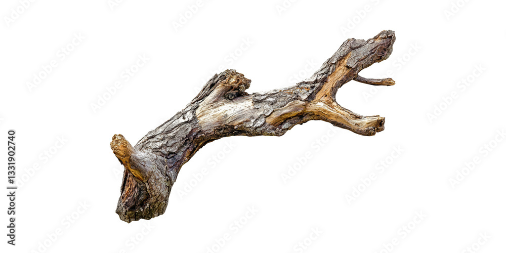 Weathered Tree Branch. Natural Element For Art And Design Projects Isolated On Transparent Background Weathered Tree Branch. Natural Element For Art And Design Projects Isolated On Transparent Background
