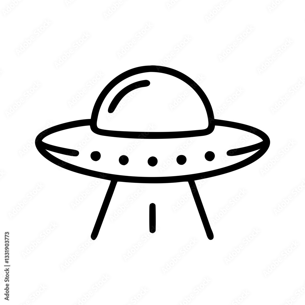UFO icon, concept of extraterrestrial life and space exploration UFO icon, concept of extraterrestrial life and space exploration